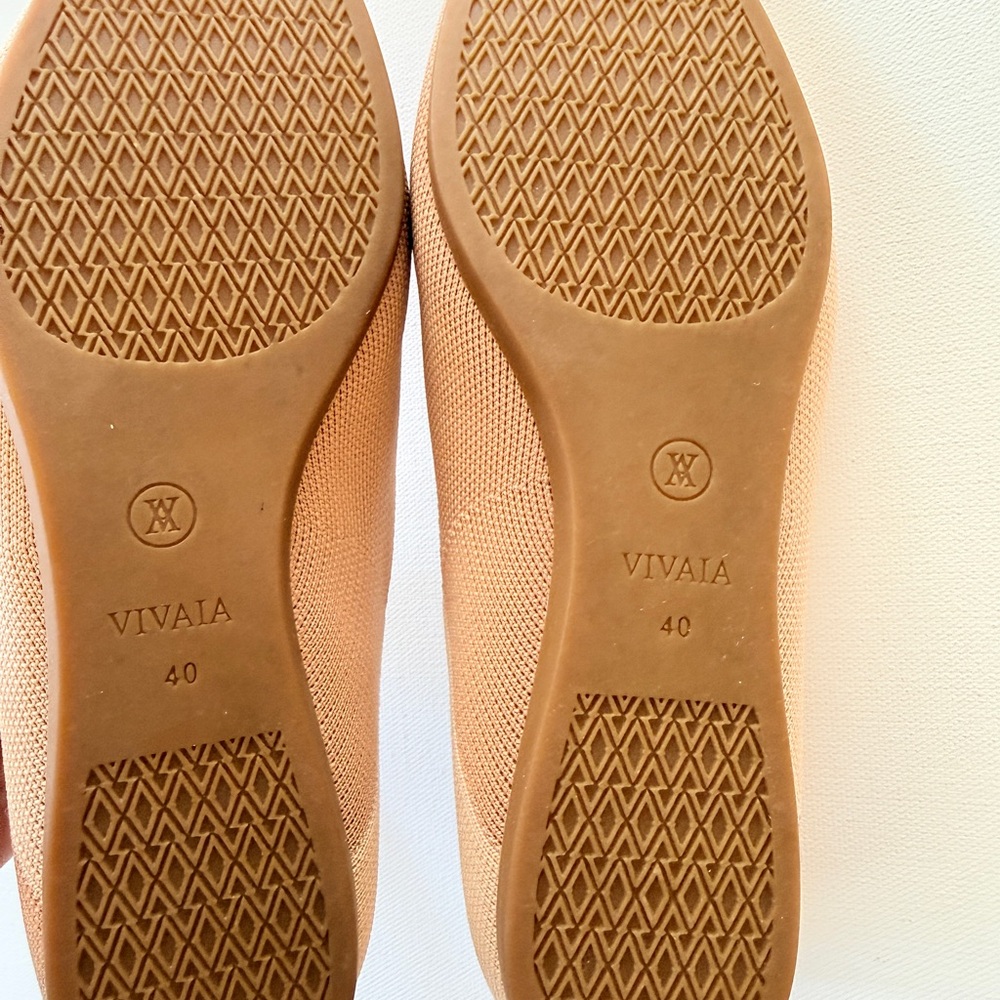 VIVAIA Pointed Toe Flats Nude Blush Knit Slip On Comfort Shoes Size 40 - Picture 6 of 9